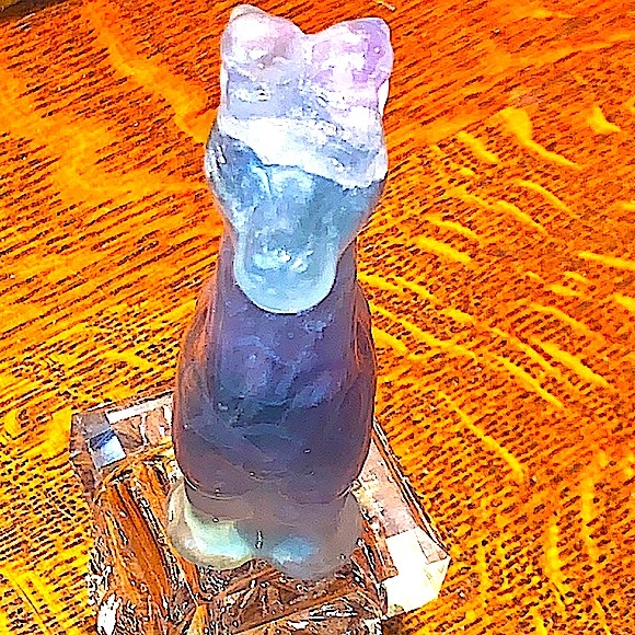 NATURAL FLUORITE GIRAFFE CARVED NEW HEALING STONE 4 INCH - Picture 10 of 12